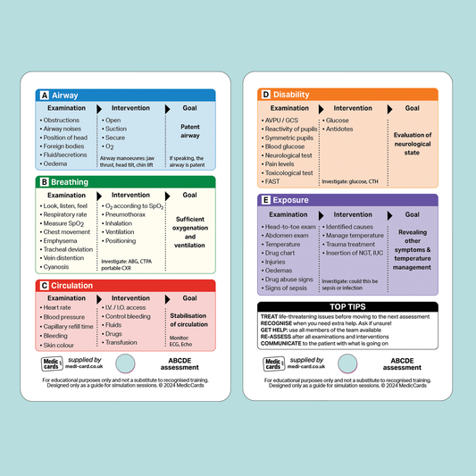 ABCDE Assessment Pocket Card